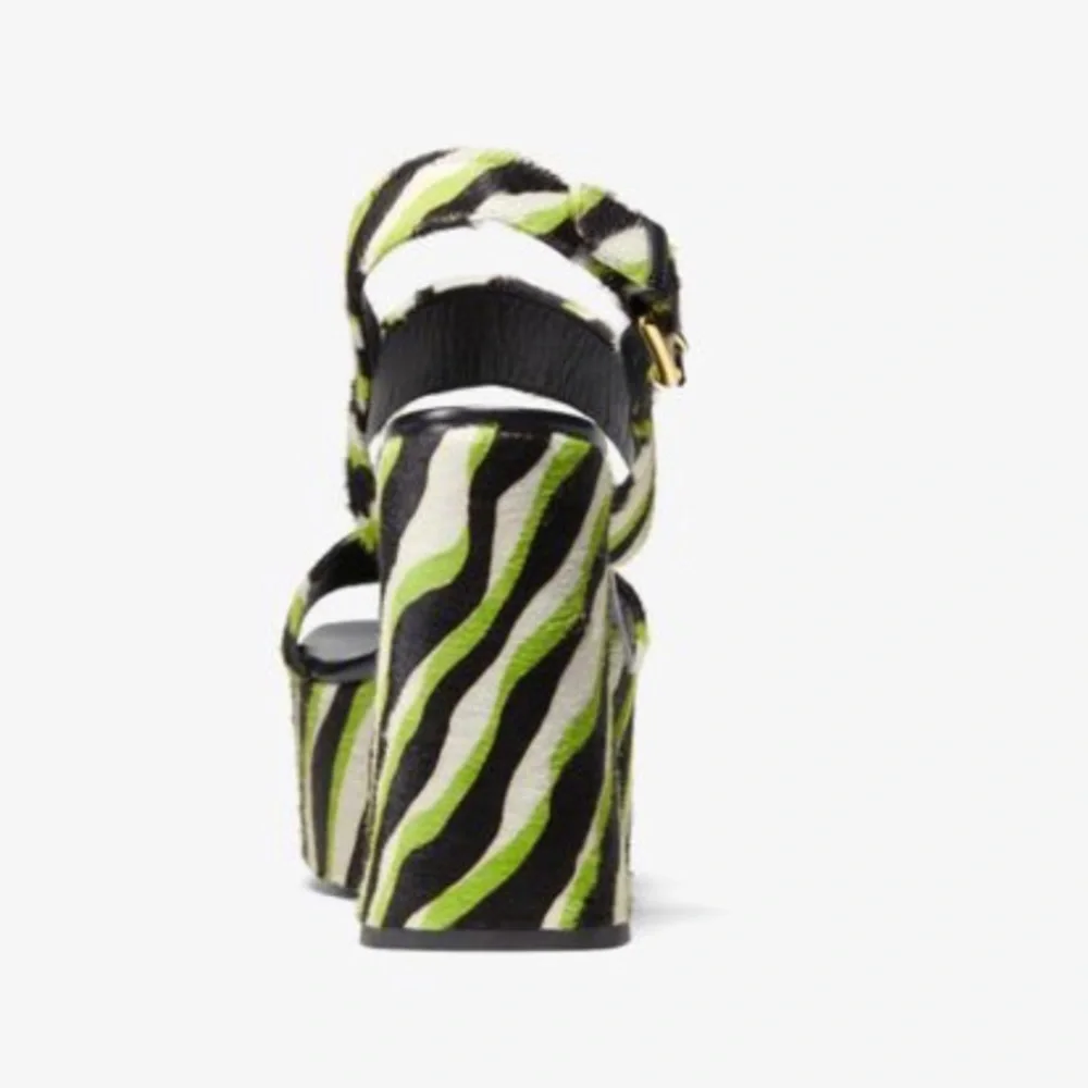 Michael Kors Collection Printed Calf Hair Block Heel Platform
